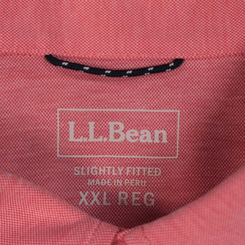 L.L. Bean Polo Mens XXL Comfort Stretch Performance Coral Pink Pima Cotton - Picture 6 of 9